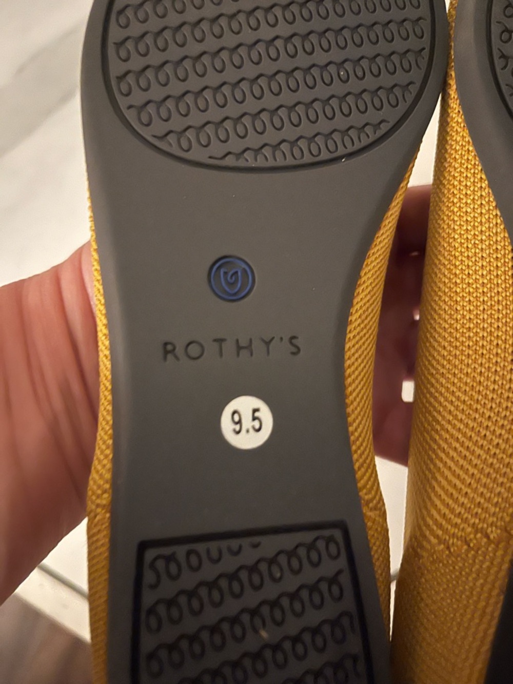 Rothy's Mustard Yellow Knit Pointed-Toe Flats - Picture 7 of 8
